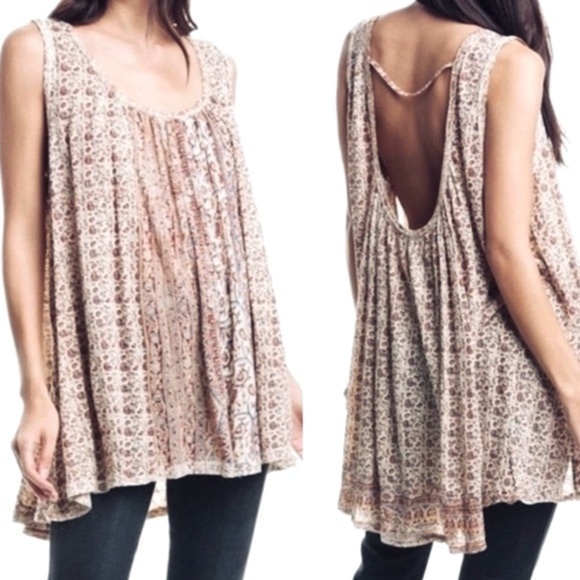 FREE PEOPLE Mess Around Oversized Tunic in Paisley Print Size XS - Picture 1 of 5